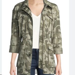 Anthony Thomas Melillo Field Camo Zip-Front Utility Jacket with Stowaway Hood